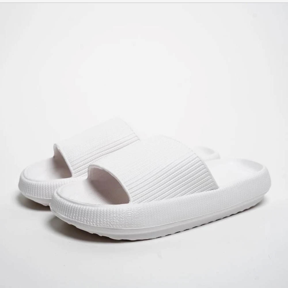 The Cloudies White Slide Sandals